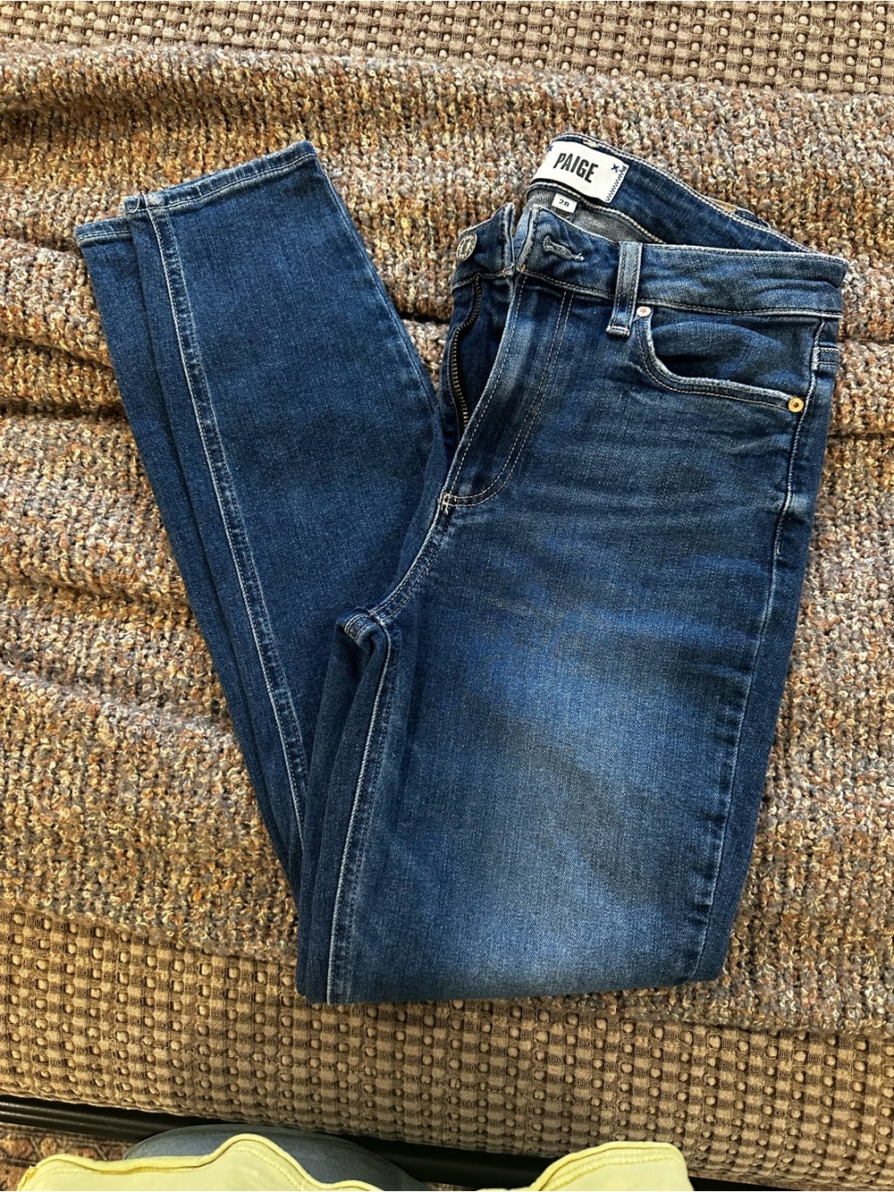 PAIGE Mid to Dark Blue Skinny Jeans